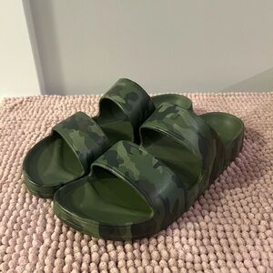 Camo Double-Strap Slide Sandals